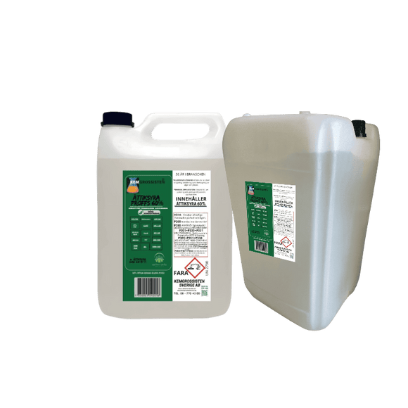 Ättiksyra 60%För professionellt bruk. Endast för yrkesmässig användning