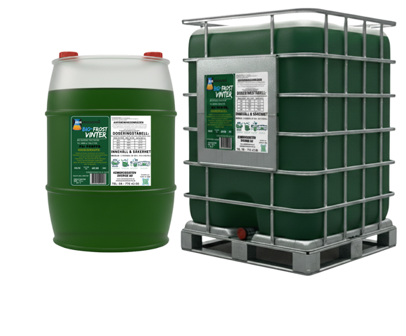 1:1 (50%)  DOSERING GER EFFEKTIVT FROSTSKYDD NER TILL  -33°CKEMPUMP™ För att garantera exakt dosering av din BIO-FROST VINTER och eliminera kostsamt spill från er IBC-tank, rekommenderar vi våra professionella doseringssystem. Kontakta oss för rätt PUMP.