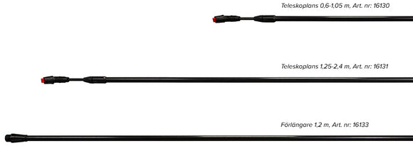 Fri-Lansen S finns i tre varianter; justerbar längd från 0,6 till 1,05 meter, 1,25 till 2,4 meter samt en fast förlängning på 1,2 meter,