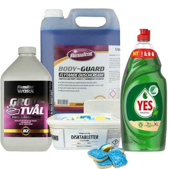 Handrent / Disk / Handsprit  HANDRENGÖRINGTILLBEHÖR TVÅL ⇾MASKINDISK / FLYTANDE⇾